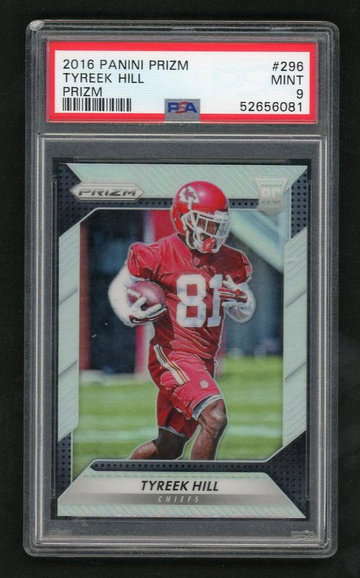 2016 Panini Prizm Silver Prizm Tyreek Hill #296 PSA 9