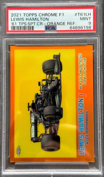 2021 Topps Chrome Lewis Hamilton 1961 Orange Refractor /25 F1 Formula 1 