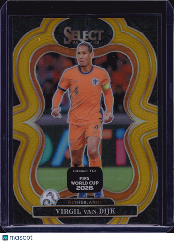 2026 Panini Select Road to FIFA World Cup 2026 Prizm Mezzanine Virgil van Dijk #189 Gold
