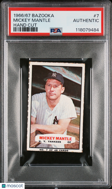 1966-67 Bazooka Mickey Mantle #7 Hand Cut PSA A