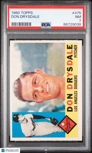 1960 Topps Don Drysdale #475 PSA 7