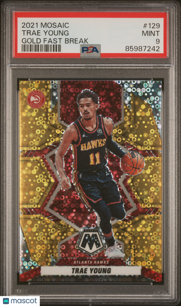 2021 Panini Mosaic Trae Young #129 Gold Fast Break PSA 9