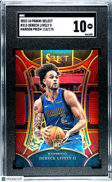 2023 Panini Select Dereck Lively II #313 Maroon Prizm SGC 10
