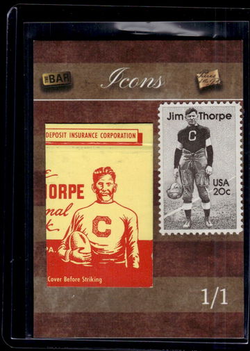 2019 The Bar Pieces of the Past Icons Jim Thorpe #NNO Matchbook Relic 1/1