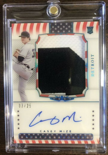2021 National Treasures Casey Mize RPA Stars & Stripes 3/25