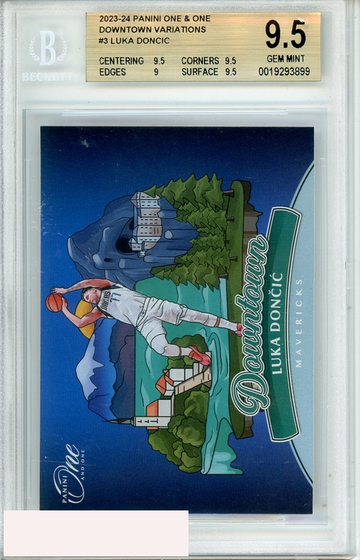 2023 24 PANINI ONE   ONE DOWNTOWN VARIATIONS LUKA DONCIC #3 BGS 9.5