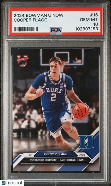 2024-25 Bowman U Now Cooper Flagg #16 PSA 10