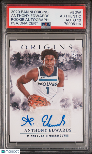 2020 Panini Origins Rookie Autographs Anthony Edwards #EDW PSA A Auto 10