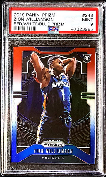 2019-20 Prizm Red White Blue Zion Williamson PSA 9
