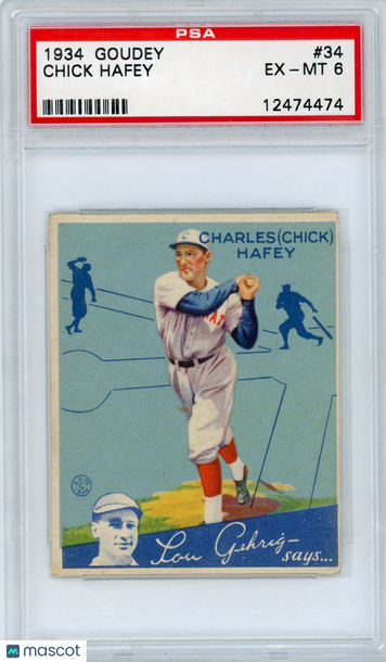 1934 Goudey Chick Hafey #34 PSA 6