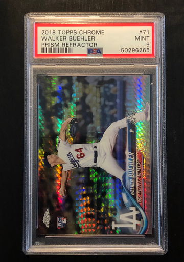 2018 Topps Chrome Prism Refractor Walker Buehler PSA 9