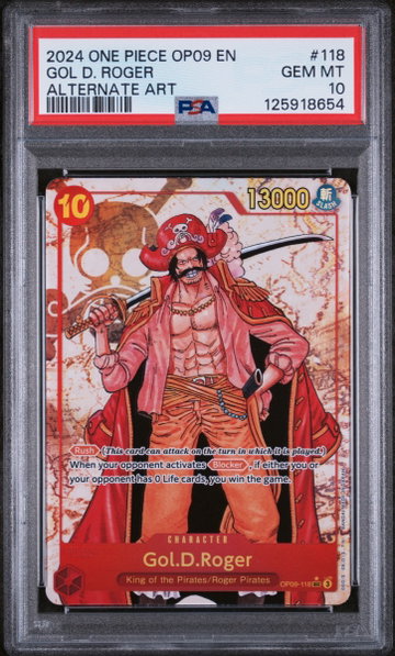 2024 One Piece Emperors In the New World Alternate Art Gol D. Roger #OP09-118 PSA 10