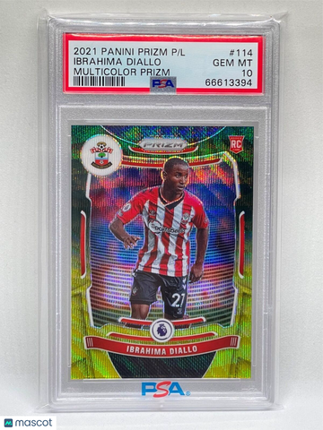 2021 Panini Prizm Premier League Ibrahima Diallo #114 Multicolor PSA 10