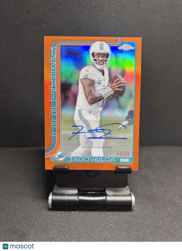 2025 CHROME TUA TAGOVAILOA TRUE ORANGE REFRACTOR AUTO /25