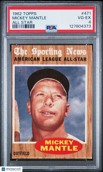 1962 Topps Mickey Mantle #471 All Star PSA 4