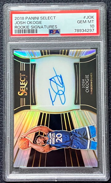 2018-19 Panini Select Josh Okogie Rookie Signatures Auto 158/199 PSA 10 #JOK RC