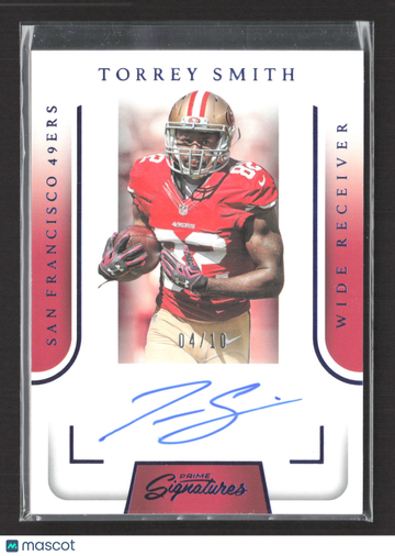 2016 Panini Prime Signatures Torrey Smith #PS-TS /10