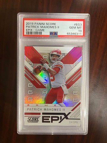 2019 Panini Score Patrick Mahomes Epix Game PSA 10