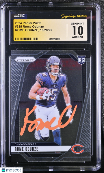 2024 Panini Prizm Rome Odunze #385 CGC 10 Auto 10