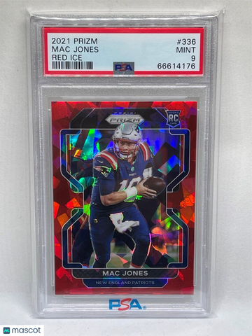 2021 Panini Prizm Mac Jones #336 Red Ice PSA 9