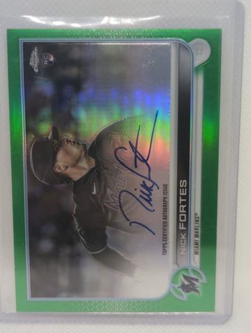 2022 Topps Chrome Nick Fortes green auto rc /99