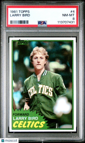 1981 Larry Bird #4 PSA 8