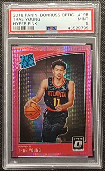 2018 Panini Donruss Optic Trae Young Rookie RC Hyper Pink #198 PSA 9
