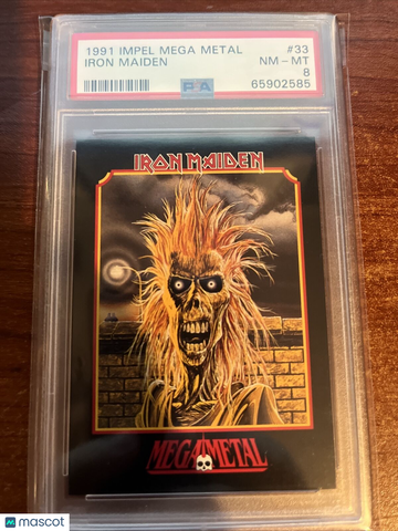 1991 Impel Mega Metal Iron Maiden #33 PSA 8