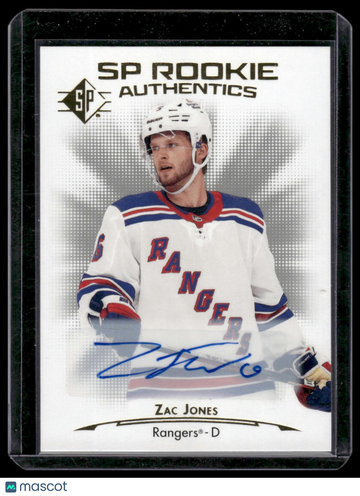 2021-22 SP Zac Jones #122 Rookie Authentics Signatures AU