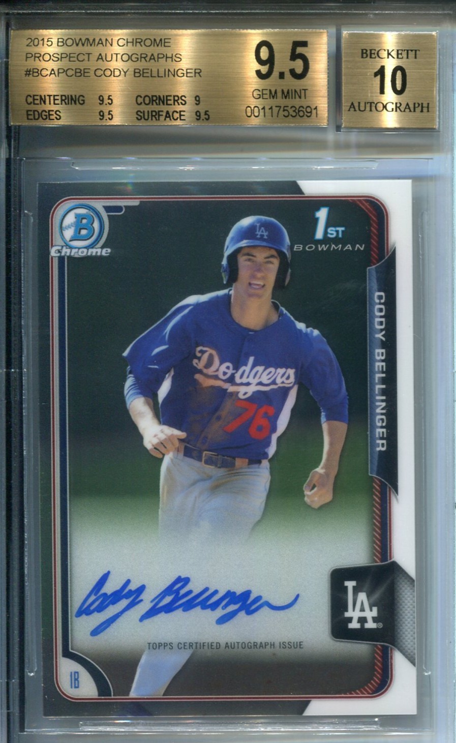 Bellinger Chrome Auto BGS 9.5/10