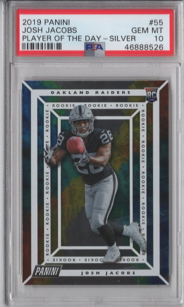 2019 Panini Josh Jacobs Player Of The Day Silver PSA 10