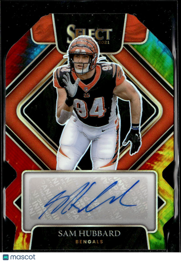 2022 Panini Select Prizm Signatures Sam Hubbard #SIP-SHU Tie-Dye /25