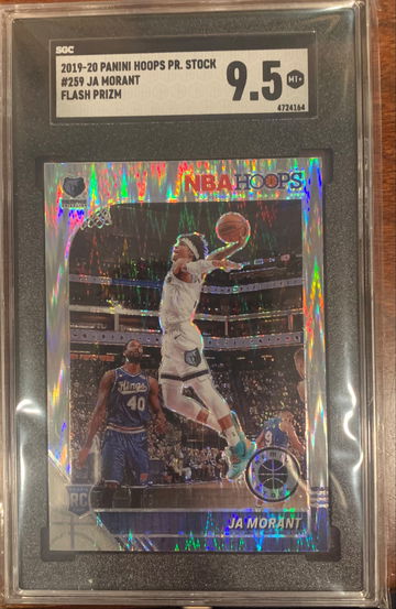 2019-20 Panini Hoops Ja Morant Flash Prizm SGC 9.5