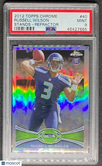Russell Wilson 2012 Topps Chrome Refractor #40 Rookie RC Steelers Seahawks PSA 9