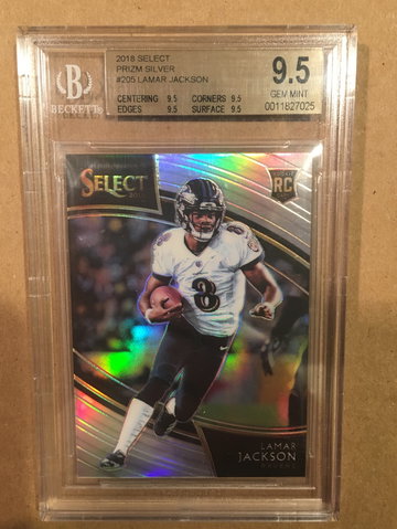 Lamar Jackson Field Level Silver BGS 9.5 Quad