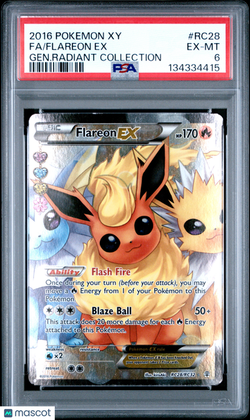 2016 Pokemon Xy Generations Radiant Collection Flareon EX Fa Gen.Radiant Collection PSA 6 #RC28