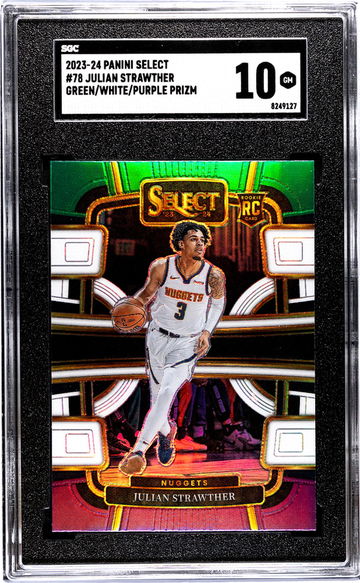 2023-24 Panini Select #78 Julian Strawther Green/White/Purple Prizm SGC 10