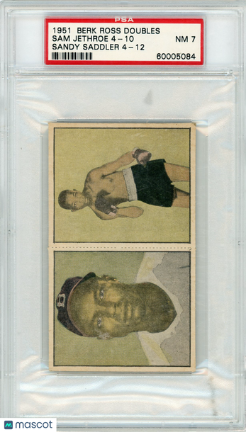1951 Berk Ross Sam Jethroe 4-10 Sandy Saddler 4 12 PSA 7