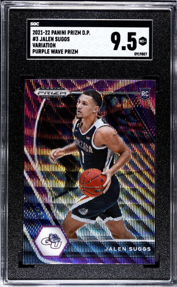 2021-22 Panini Prizm Draft Picks Purple Wave Jalen Suggs #3 RC SGC 9.5