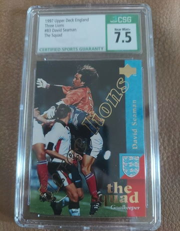 1997 UPPER DECK ENGLAND #83 DAVID SEAMAN CSG 7.5 NM+ THE SQUAD 3 Lions ROOKIE 