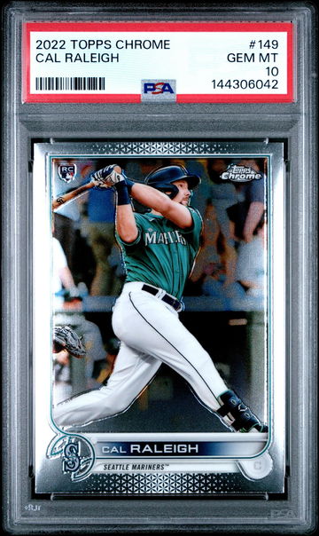 2022 Topps Chrome Cal Raleigh #149 PSA 10