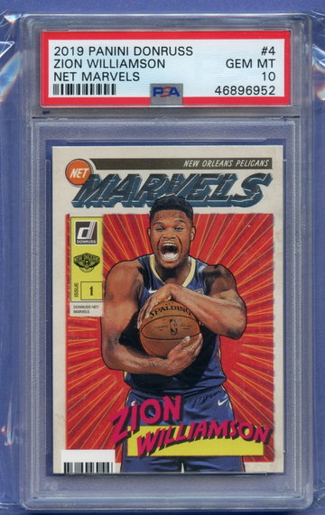 ZION WILLIAMSON 2019 Panini Donruss Net Marvels Rookie #4 PSA 10 Gem Mint 