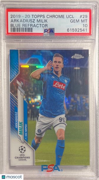 2019 Topps Chrome UEFA Champions League Arkadiusz Milik #29 Blue Refractor PSA 10