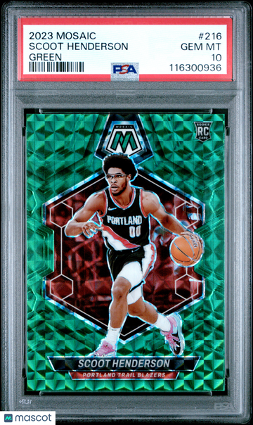 2023 Panini Mosaic Scoot Henderson #216 Green PSA 10