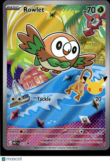 Rowlet 2026 Mega Evolution Holo Illustration Rare #MEP EN 043