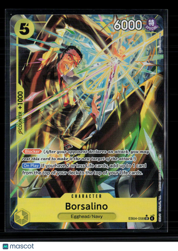 2024 One Piece Card Game Extra Booster Memorial Collection Borsalino Holo On Play Blocker Super Rare