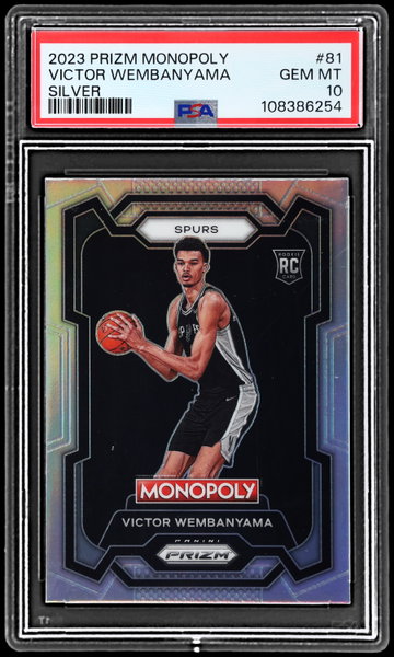 2023 Panini Prizm Monopoly Victor Wembanyama Silver Prizm PSA 10 RC
