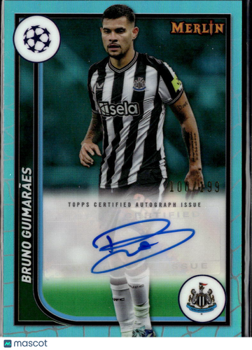 Bruno Guimarães 2024 Topps Merlin UEFA Club Competitions Auto Aqua /199 Newcastle United