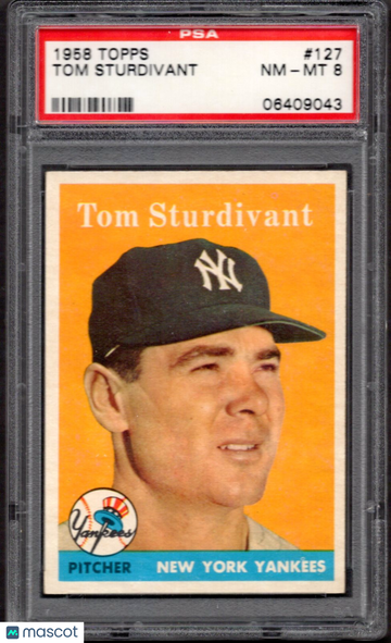 1958 Topps Tom Sturdivant #127 PSA 8