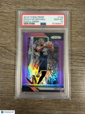2018 Panini Prizm Donovan Mitchell #143 Purple PSA 10